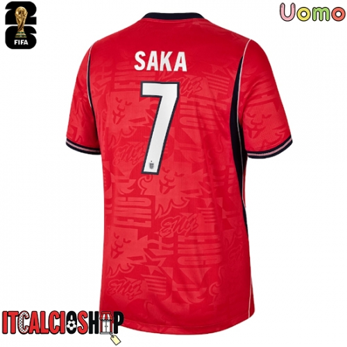 Inghilterra Bukayo Saka #7 Seconda Maglia Mondiali 2026 Manica Corta